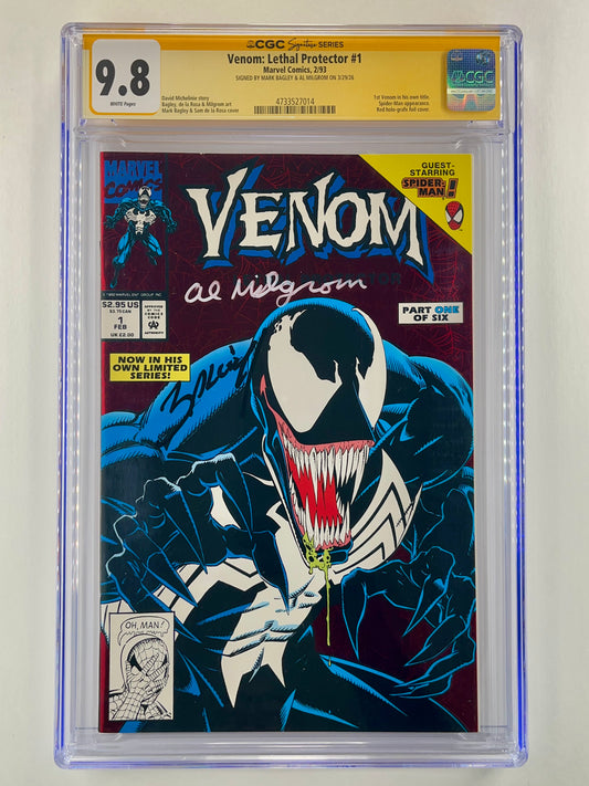 Venom: Lethal Protector #1 Foil Variant CGC 9.8 (Feb 1993) (Signed by Mark Bagley & Al Milgrom)