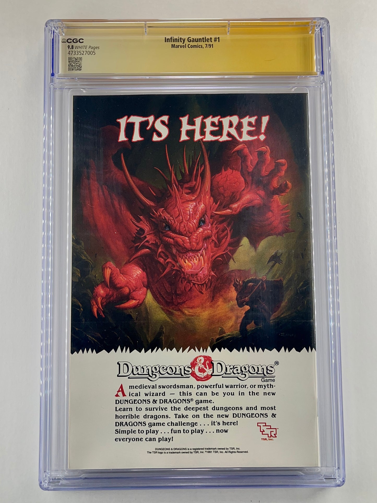 The Infinity Gauntlet #1 CGC 9.8 (July 1991) (Signed by Jim Starlin)