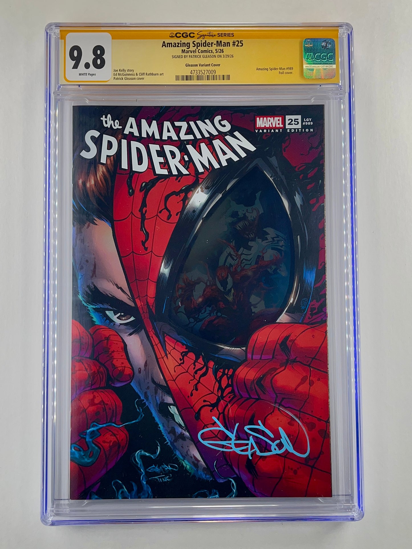 The Amazing Spider-Man #25 Patrick Gleason Foil Variant CGC 9.8 (May 2026) (Signed by Patrick Gleason)