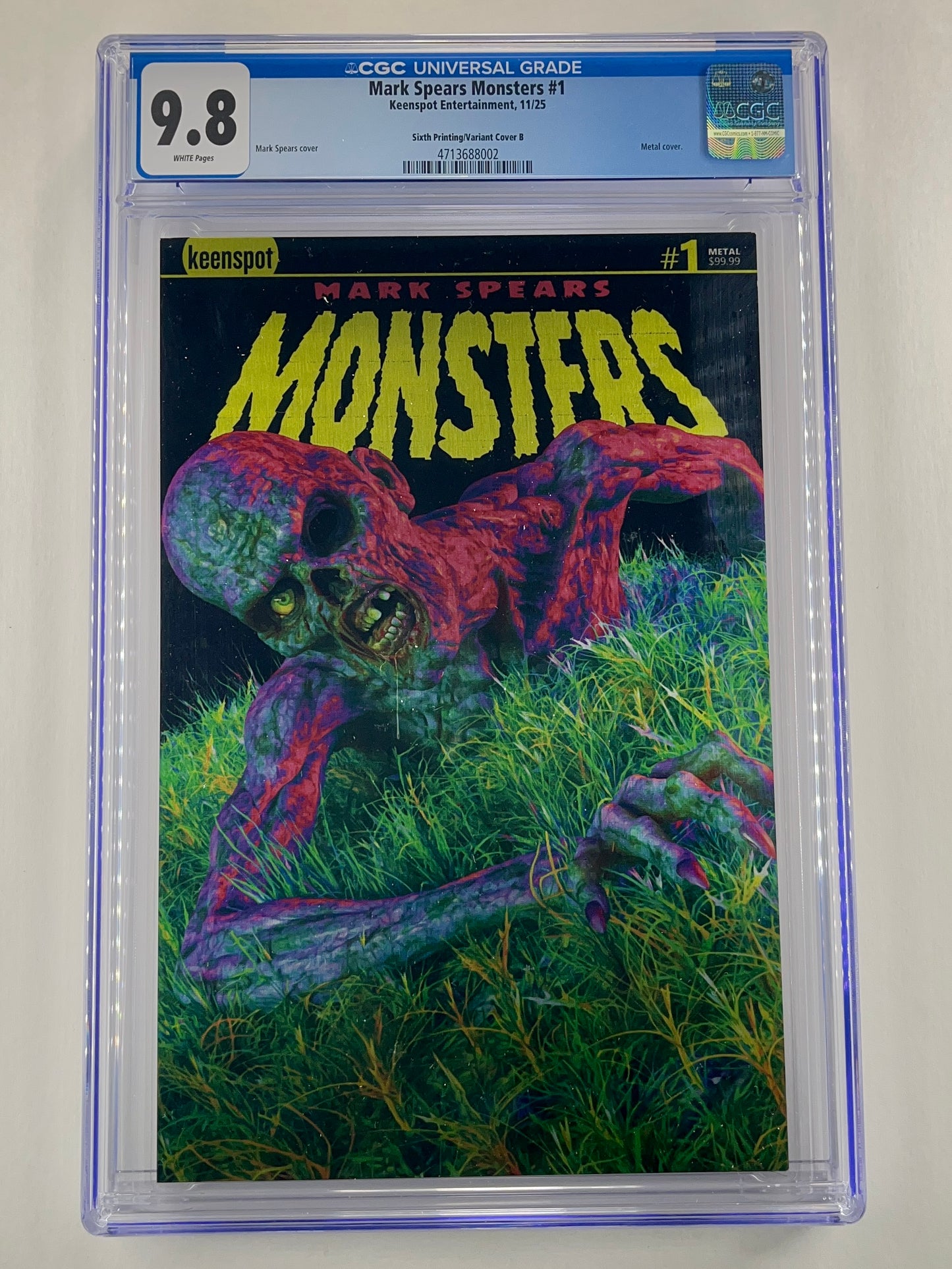 Mark Spears Monsters #1 6th Printing Mark Spears Zombie Metal Cover CGC 9.8 (Nov 2025)