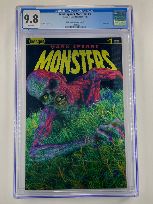 Mark Spears Monsters #1 6th Printing Mark Spears Zombie Metal Cover CGC 9.8 (Nov 2025)