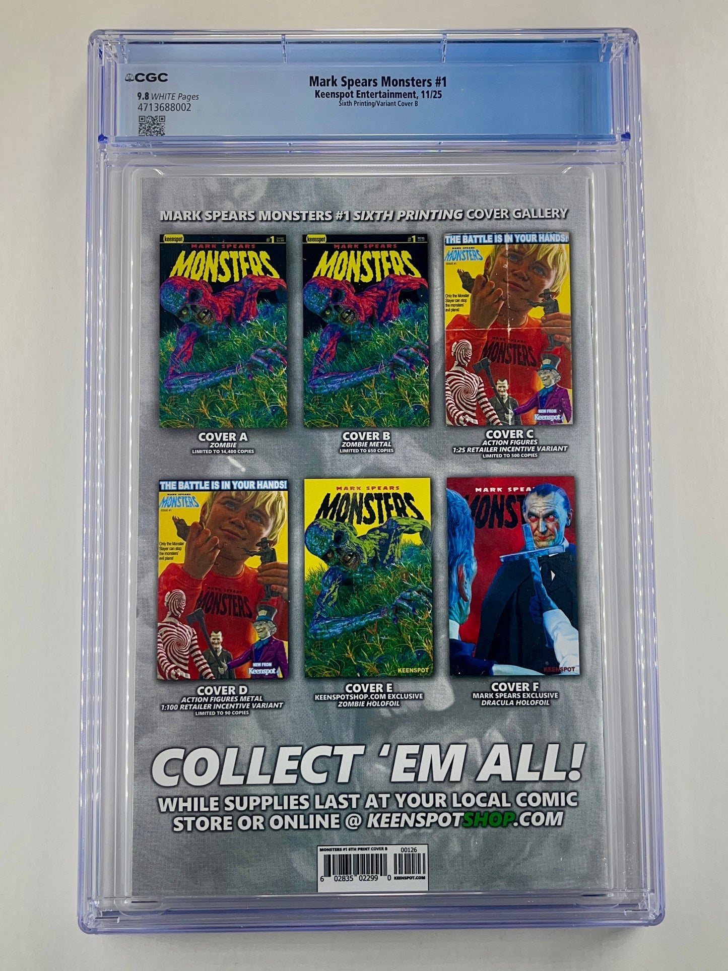 Mark Spears Monsters #1 6th Printing Mark Spears Zombie Metal Cover CGC 9.8 (Nov 2025)