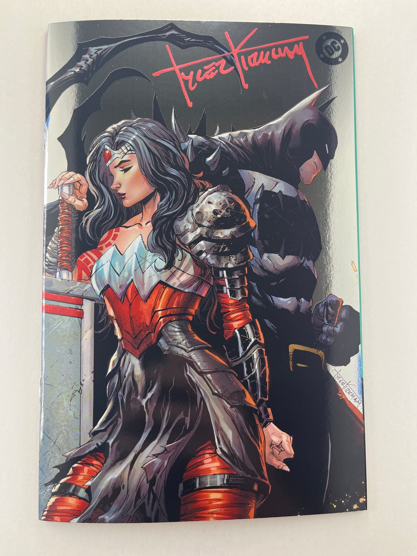 Absolute Wonder Woman #15 Comics Elite/Comic Traders/616 Comics Tyler Kirkham Foil Virgin Variant (Feb 2026) (Signed by Tyler Kirkham with COA)