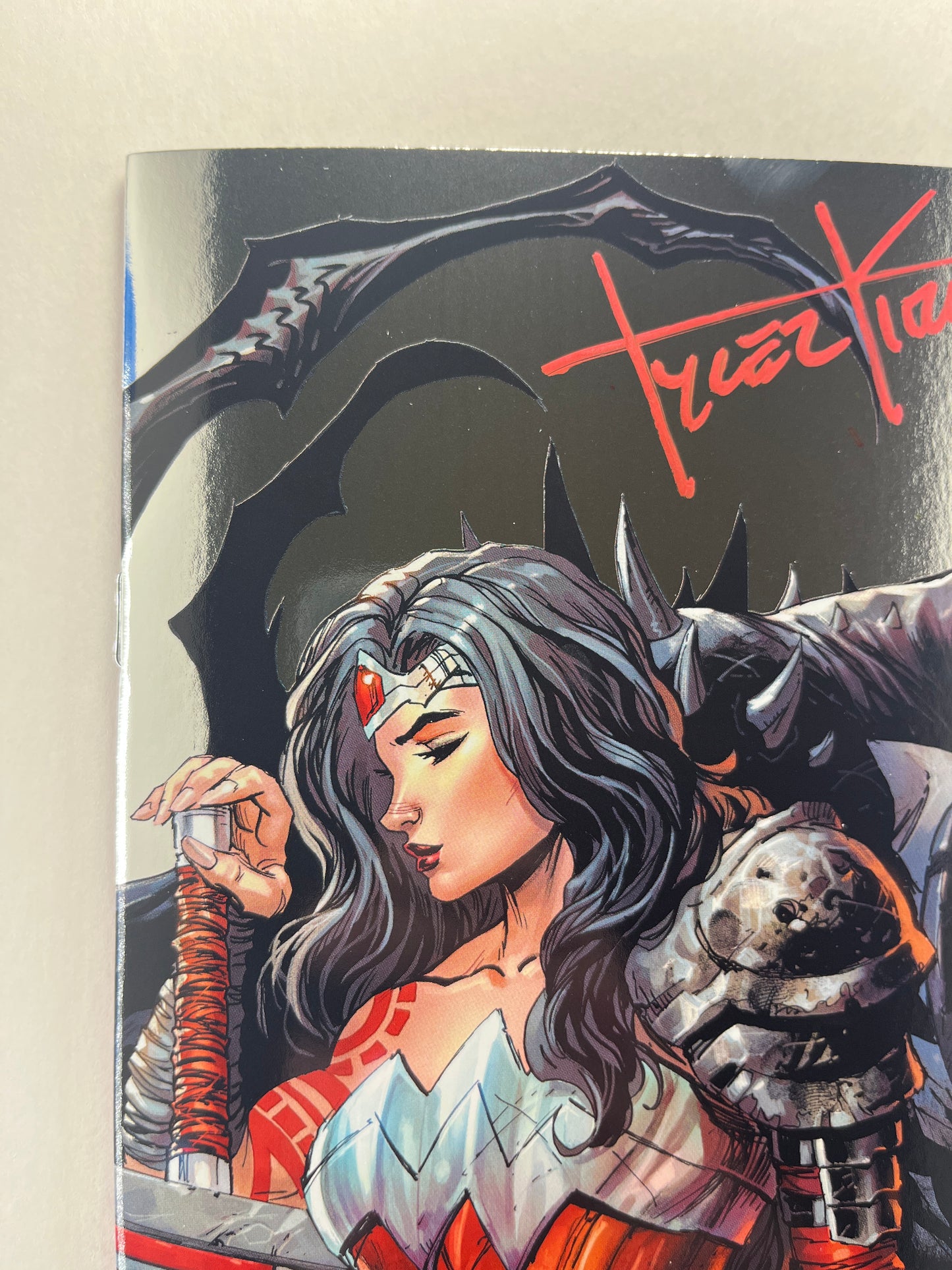 Absolute Wonder Woman #15 Comics Elite/Comic Traders/616 Comics Tyler Kirkham Foil Virgin Variant (Feb 2026) (Signed by Tyler Kirkham with COA)