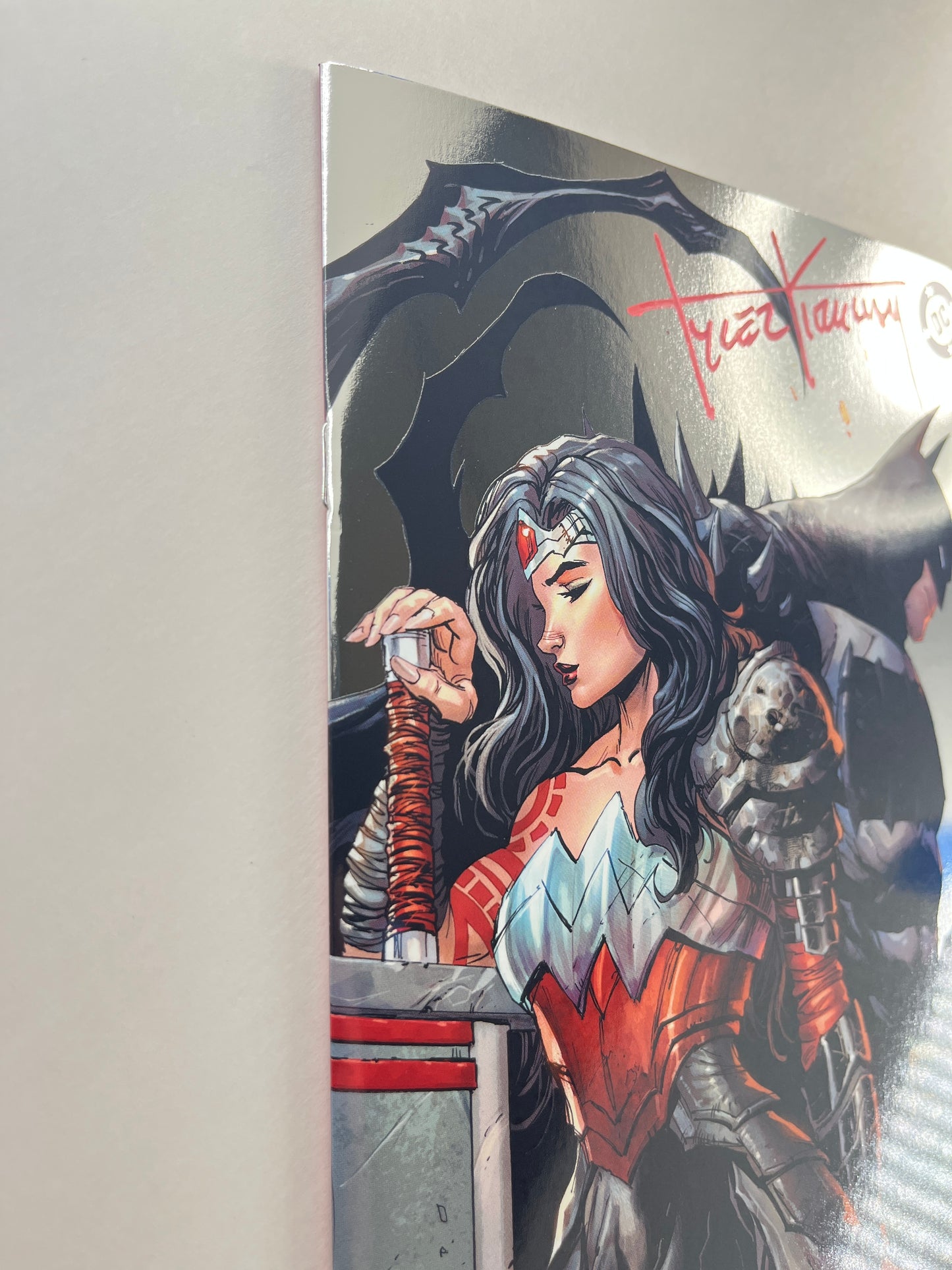 Absolute Wonder Woman #15 Comics Elite/Comic Traders/616 Comics Tyler Kirkham Foil Virgin Variant (Feb 2026) (Signed by Tyler Kirkham with COA)
