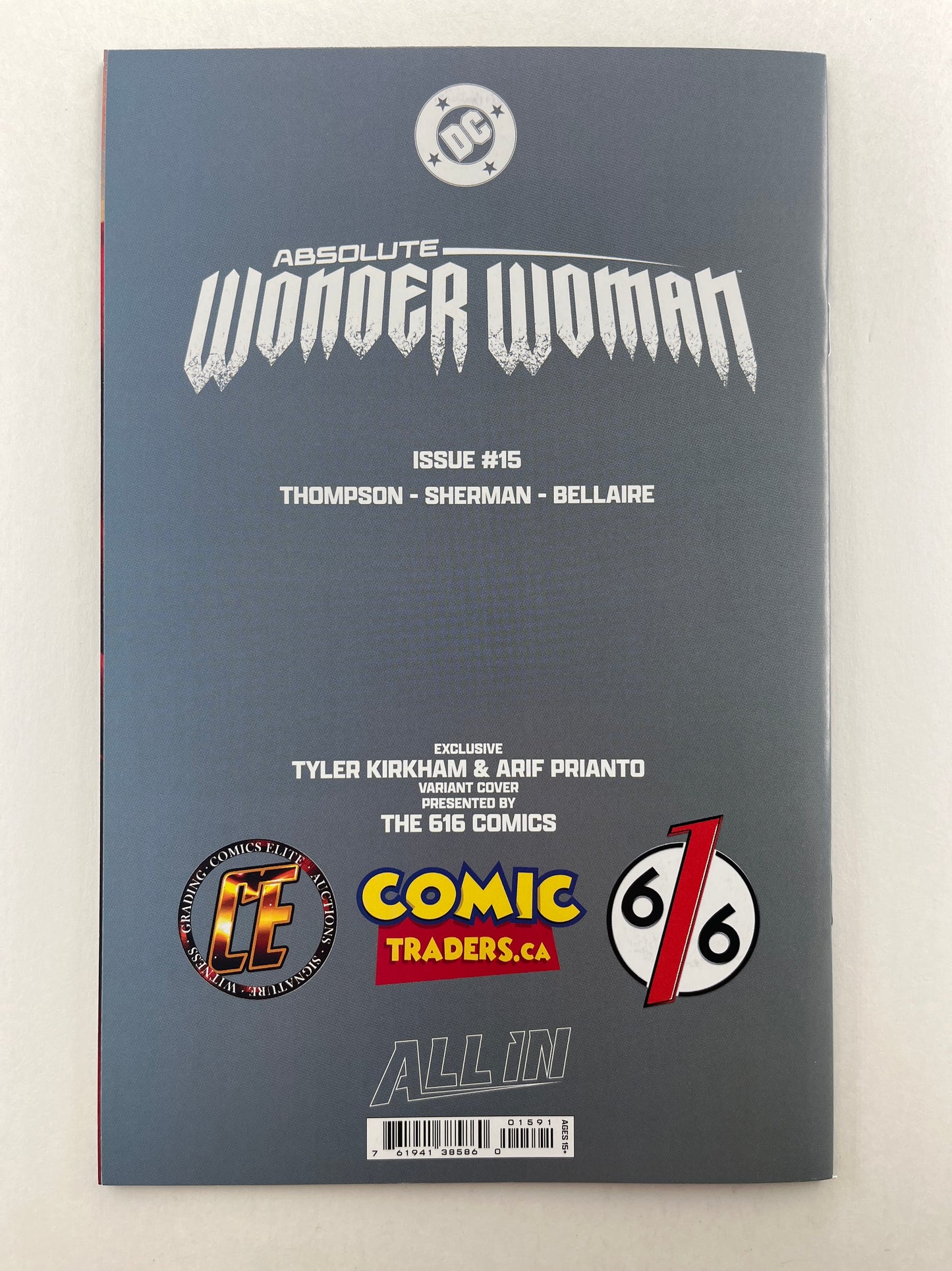 Absolute Wonder Woman #15 Comics Elite/Comic Traders/616 Comics Tyler Kirkham Virgin Variant (Feb 2026) (Signed by Tyler Kirkham w/COA)