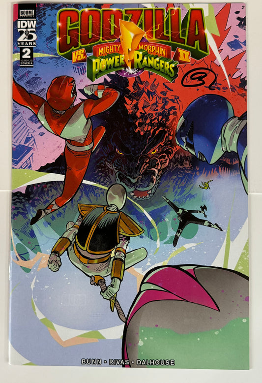 Godzilla Vs. The Mighty Morphin Power Rangers II #2 SIGNED BY BALDEMAR RIVAS 🔥🔥