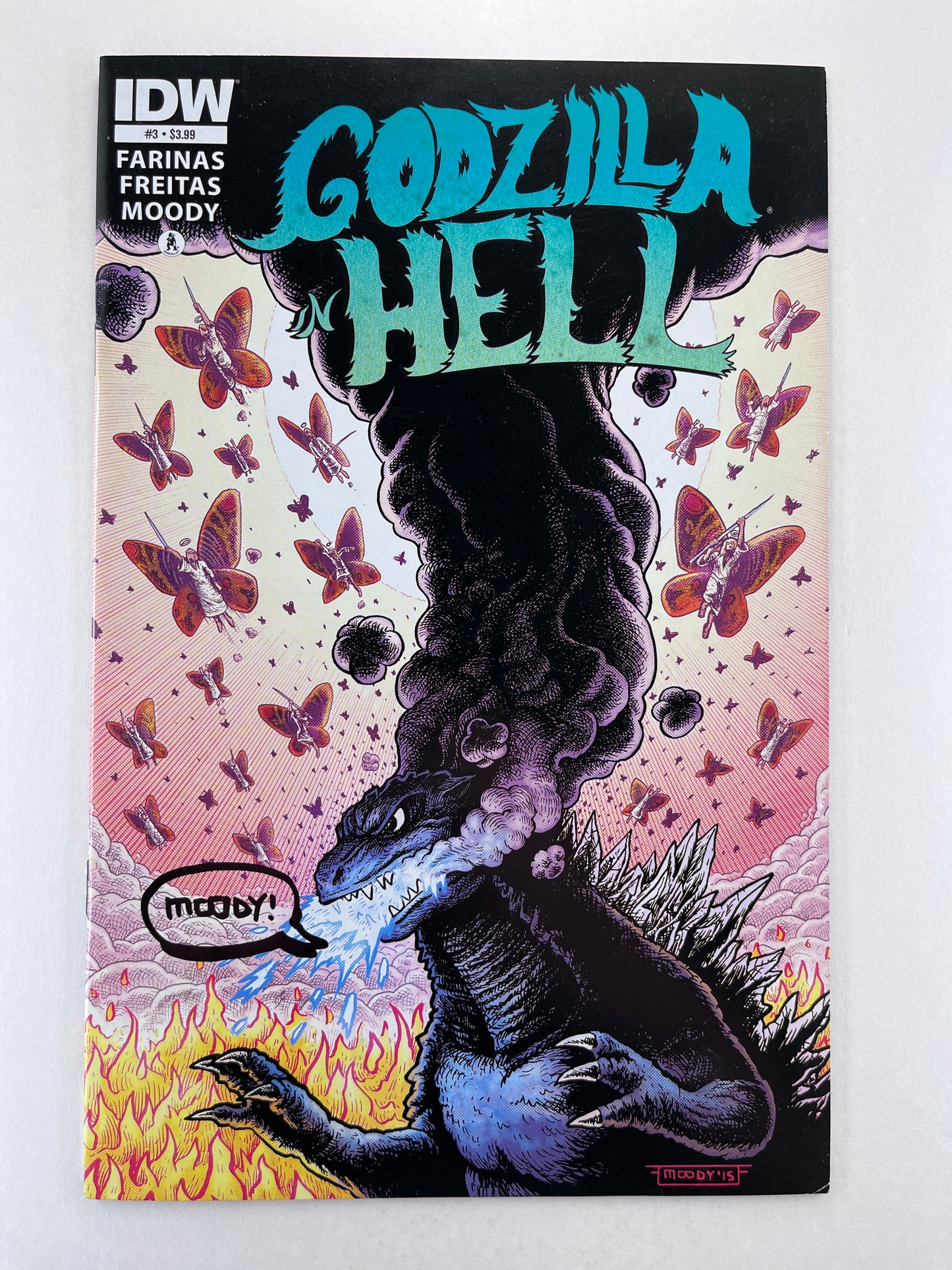 Godzilla in Hell #3 2nd Printing Ibrahim Moustafa (Sep 2015) (Signed by Buster Moody)