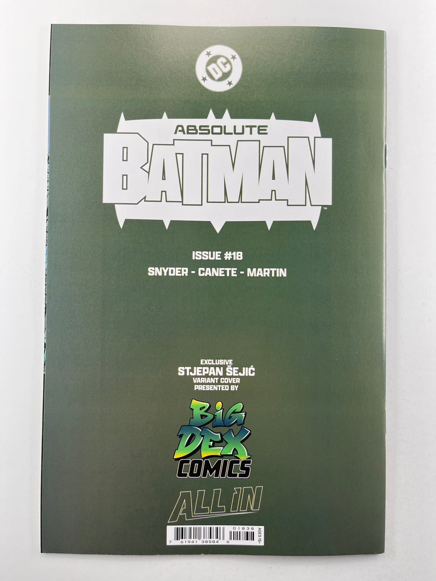 Absolute Batman #18 Big Dex Comics Stjepan Šejić Variant