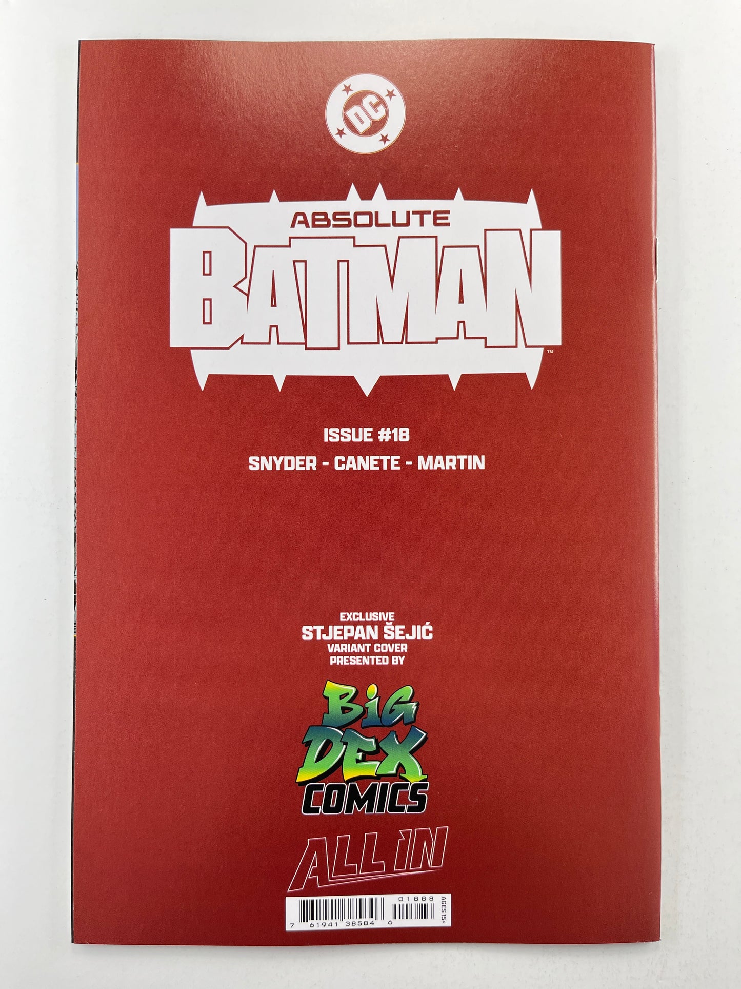 Absolute Batman #18 Big Dex Comics Stjepan Šejić Virgin Variant