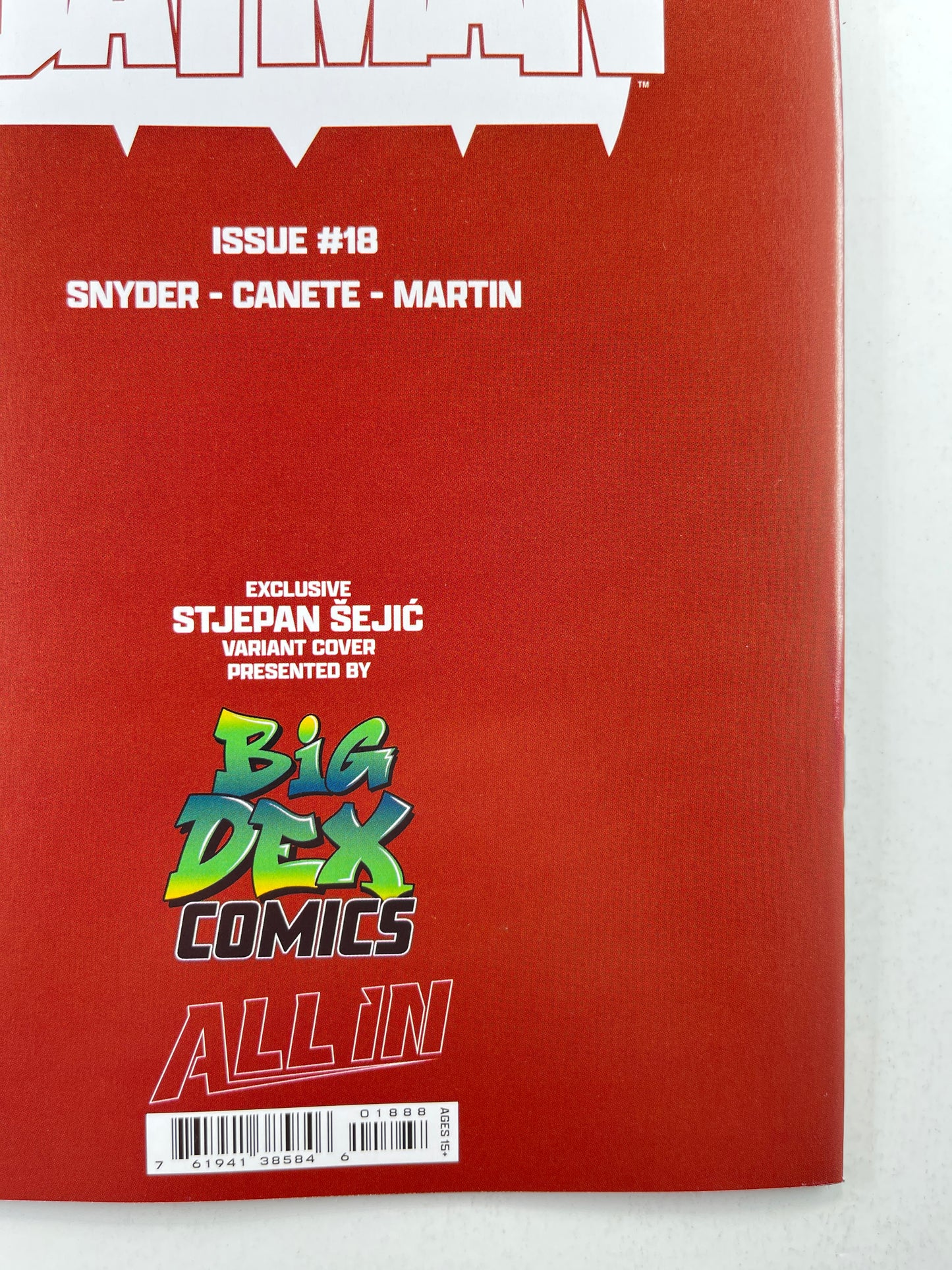 Absolute Batman #18 Big Dex Comics Stjepan Šejić Virgin Variant