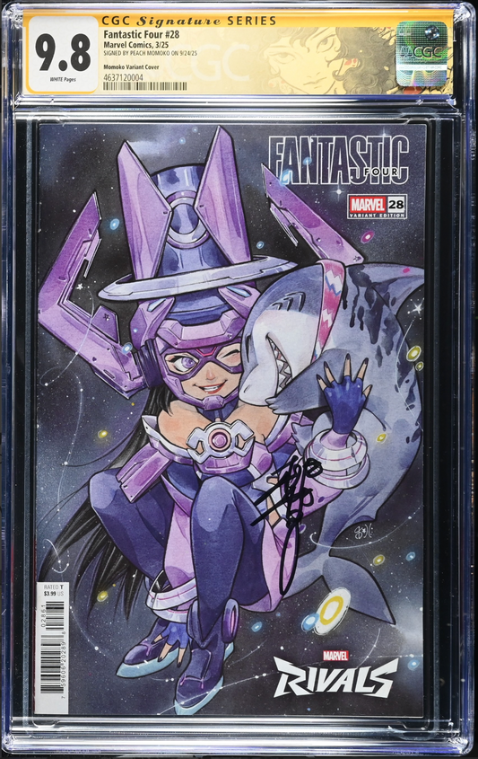 FANTASTIC FOUR 28 PEACH MOMOKO MARVEL RIVALS VARIANT COVER SS CGC 9.8 SIGNED (RARE)
