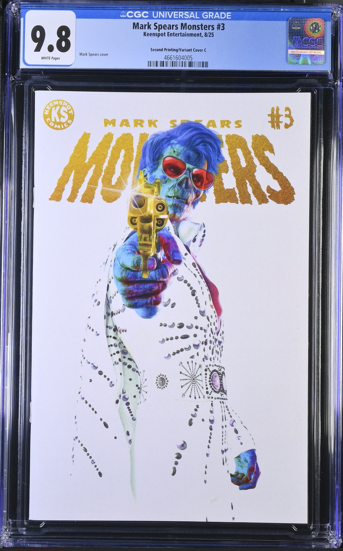 MARK SPEARS MONSTERS #3 2ND PTG CVR C FARELYCON EXCLUSIVE LIMITED 199 "HELLVIS" CGC 9.8