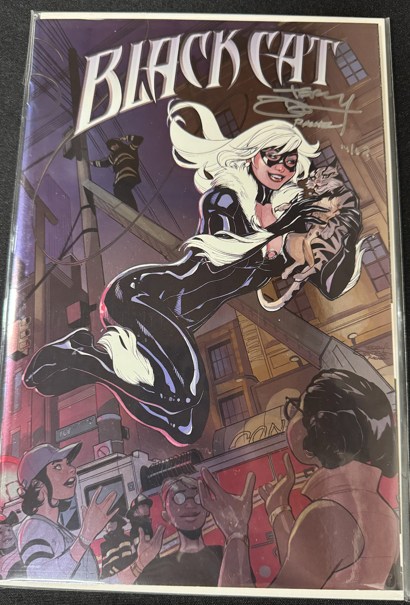 DF BLACK CAT #1 FOIL VARIANT SIGNED BY TERRY AND RACHEL DODSON (Limit 1 Per Customer) (rel:11/26)