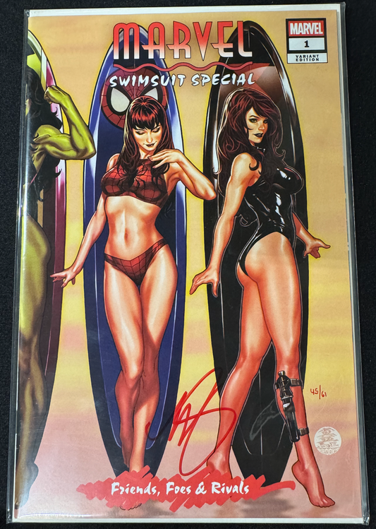 DF MARVEL SWIMSUIT SPECIAL FRIENDS FOES & RIVALS #1 SIGNED BY MARK BROOKS 45/60 (Limit 1 Per Customer) (rel:11/26)