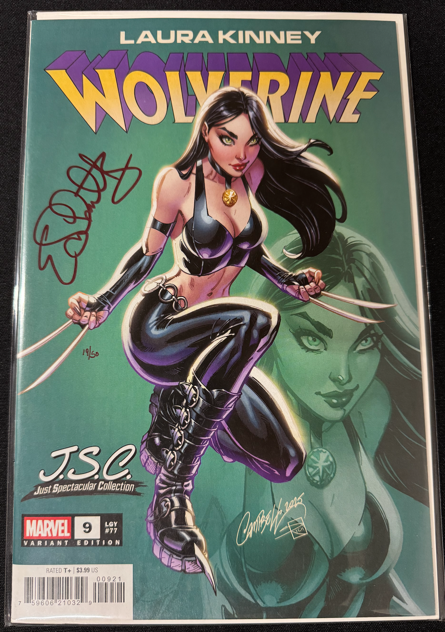 DF LAURA KINNEY WOLVERINE #9 J SCOTT CAMPBELL VARIANT SIGNED BY ERICA SCHULTZ (Limit 1 Per Customer) (rel:11/26)